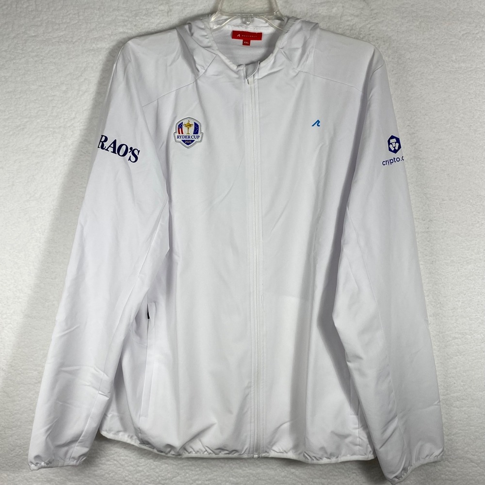 Redvanly Mens Ryder Cup 2025 White Full Zip Hooded Windbreaker Jacket XXL Raos